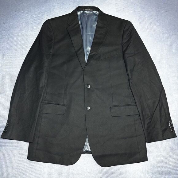 Saks‎ Fifth Avenue Loro Piana Wool Black 2 Button Sports Coat Blazer Men's 42L